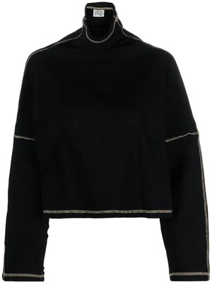 Baserange Camer contrast-stitching jumper - Black