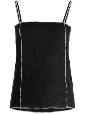 Baserange contrast-stitch cami top - Black