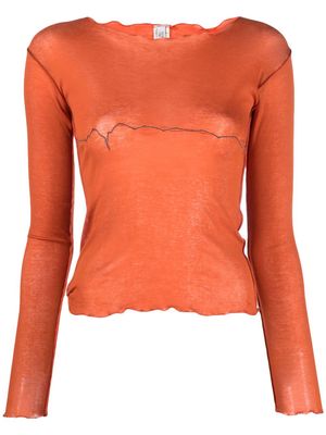 Baserange exposed-seam long-sleeve T-shirt - Orange