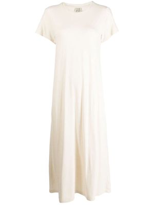 Baserange short-sleeve silk midi dress - Neutrals