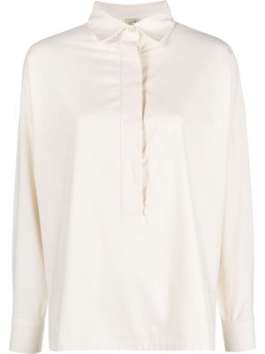 Baserange Stoa half-button silk shirt - Neutrals