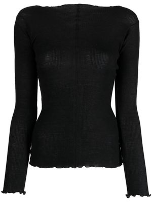 Baserange vertical-seamed ribbed-knit jumper - Black
