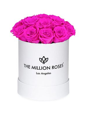 Basic Box Collection Roses In Round Box - Neon Pink