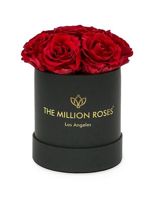 Basic Box Roses In Round Box - Red
