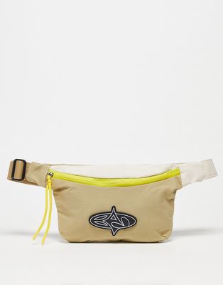 Basic Pleasure Mode cross body fanny pack in color block with gummy logo-Neutral