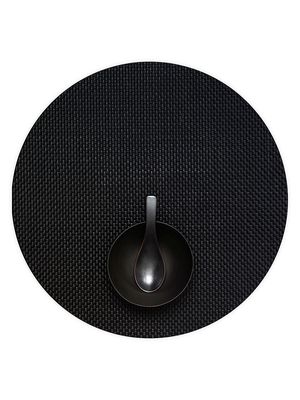 Basketweave Round Placemat - Black - Black