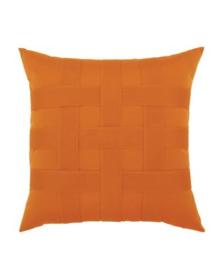 Basketweave Sunbrella Pillow, Orange