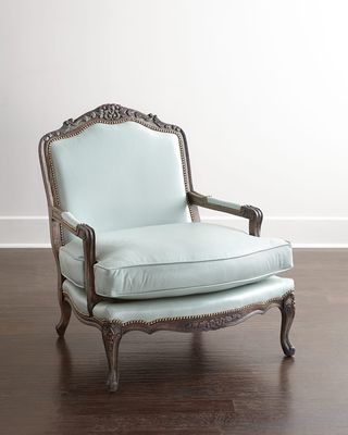 Bates Leather Bergere Chair