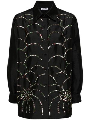 Batsheva Alison sequin-embellished blouse - Black