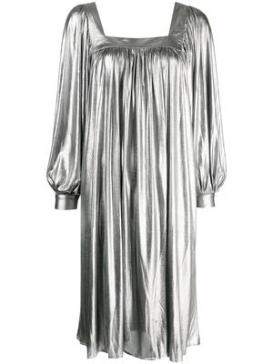 Batsheva Beaumaris metallic-finish midi dress - Silver