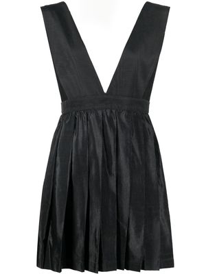 Batsheva box-pleat mini apron dress - Black