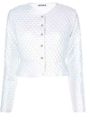 Batsheva cropped quilted jacket - Silver