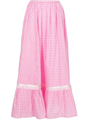 Batsheva Hilma gingham-pattern skirt - Pink