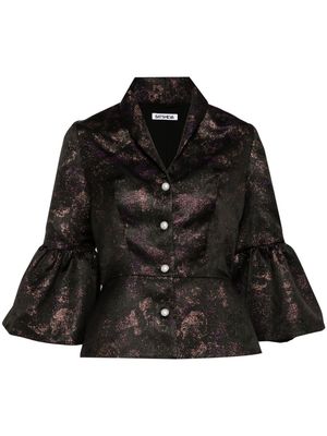 Batsheva Jerri lurex-embellished jacket - Black