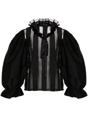 Batsheva Kier sheer-panelled blouse - Black