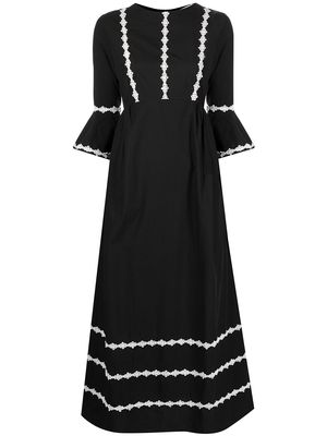 Batsheva Marina crochet-trim dress - Black