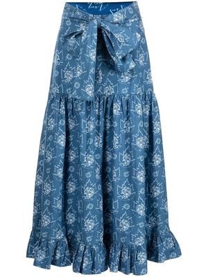 Batsheva Natasha ruffled skirt - Blue