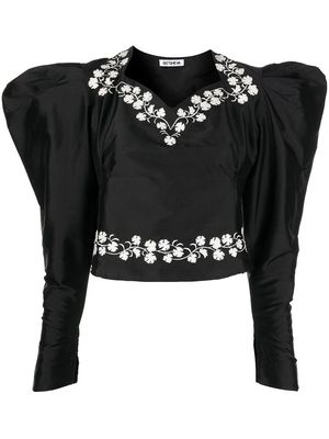 Batsheva puff-sleeved blouse - Black