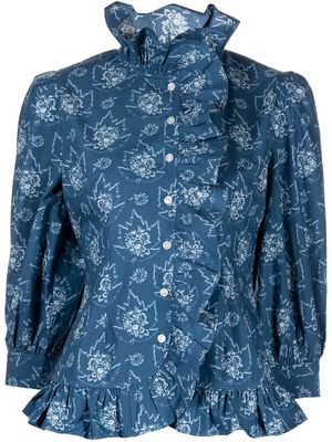 Batsheva ruffle-detail blouse - Blue