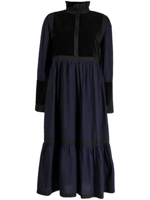 Batsheva ruffle-detailing cotton dress - Blue