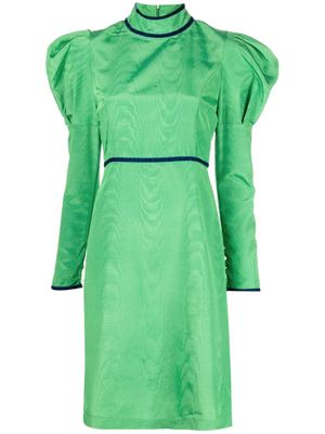 Batsheva Tate velvet trim dress - Green