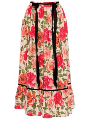 Batsheva x Laura Ashley Kipp floral-print skirt - Pink