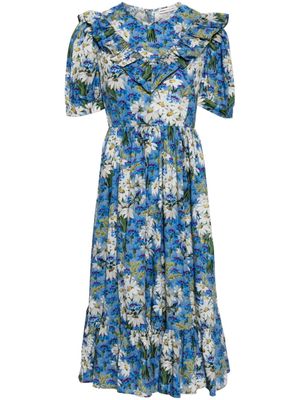 Batsheva x Laura Ashley May floral-print midi dress - Blue