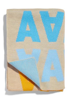 BaubleBar All Mirrored Initial Throw Blanket in Rainbow-A