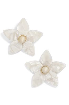 BaubleBar Amariella Acrylic Flower Stud Earrings in White