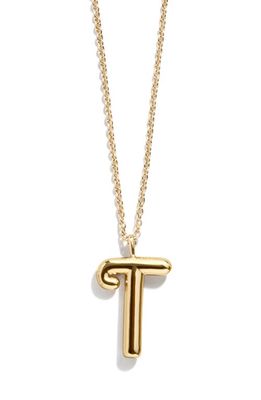 BaubleBar Bubble Initial Necklace in Gold T 