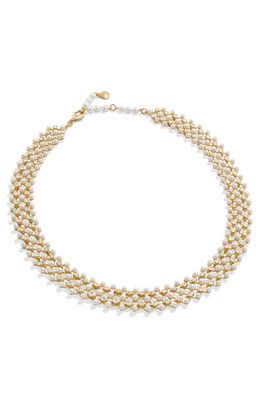 BaubleBar Coco Imitation Pearl & Crystal Collar Necklace