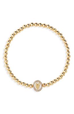 BaubleBar Crystal Initial Pisa Bracelet in Gold V