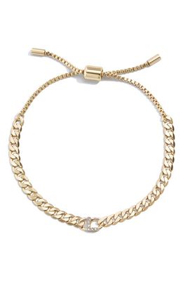 BaubleBar Crystal Pavé Initial Slider Bracelet in Gold-L