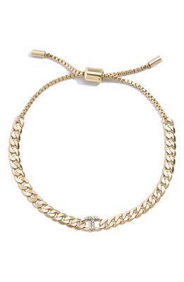 BaubleBar Crystal Pavé Initial Slider Bracelet in Gold-T