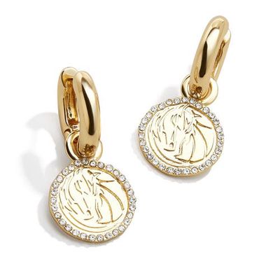 BaubleBar Dallas Mavericks Huggie Earrings in Gold