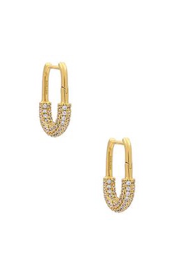 BaubleBar Delanie 18k Gold Plated Earrings in Metallic Gold.