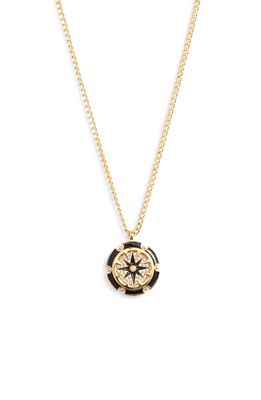 BaubleBar Estella Compass Pendant Necklace in Black