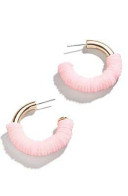 BaubleBar Half Wrapped Hoop Earrings in Pink