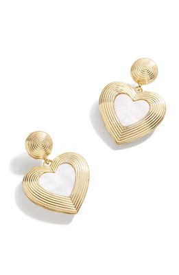 BaubleBar Heart Drop Earrings in Gold