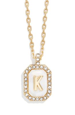 BaubleBar Initial Pendant Necklace in White K