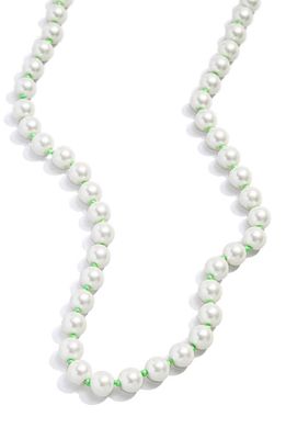 BaubleBar Juliet Imitation Pearl Beaded Necklace in Green