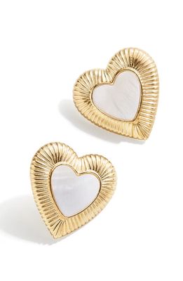 BaubleBar Large Heart Statement Earrings in Gold