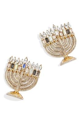 BaubleBar Menorah Stud Earrings in Gold