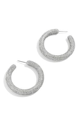 BaubleBar Pavé & Star Hoop Earrings in Silver