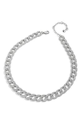 BaubleBar Pavé Curb Chain Necklace in Silver