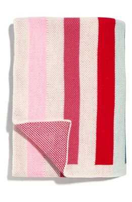 BaubleBar Repeating Checkered Initial Throw Blanket in Rainbow-A