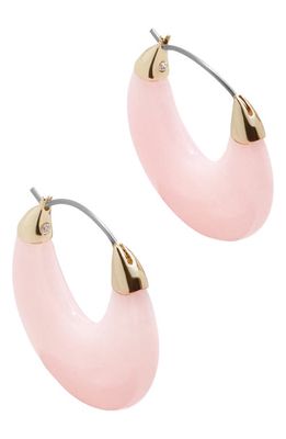 BaubleBar Resin Crescent Hoop Earrings in Pink
