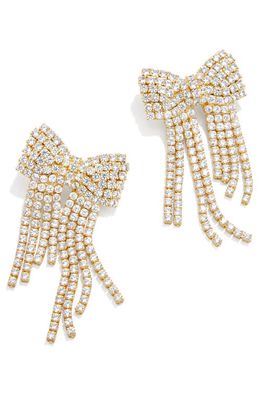 BaubleBar Selena Cubic Zirconia Bow Earrings in Gold