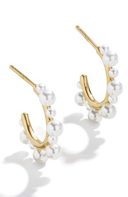 BaubleBar Serena 18K Gold Plated Imitation Pearl Hoop Earrings
