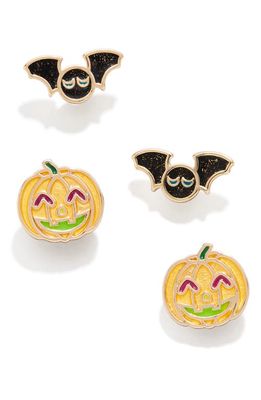 BaubleBar Set of 2 Halloween Go with the Glow Earrings in Orange